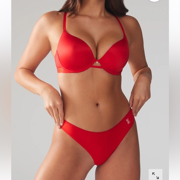 Savage X Fenty Goji Berry Red Core Microfiber Thong Panty - Picture 3 of 8